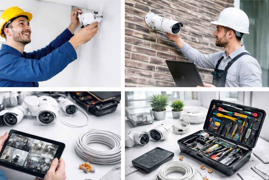 فنيون متخصصون في تركيب وصيانة أنظمة كاميرات المراقبة للمنازل والشركات في الرياض